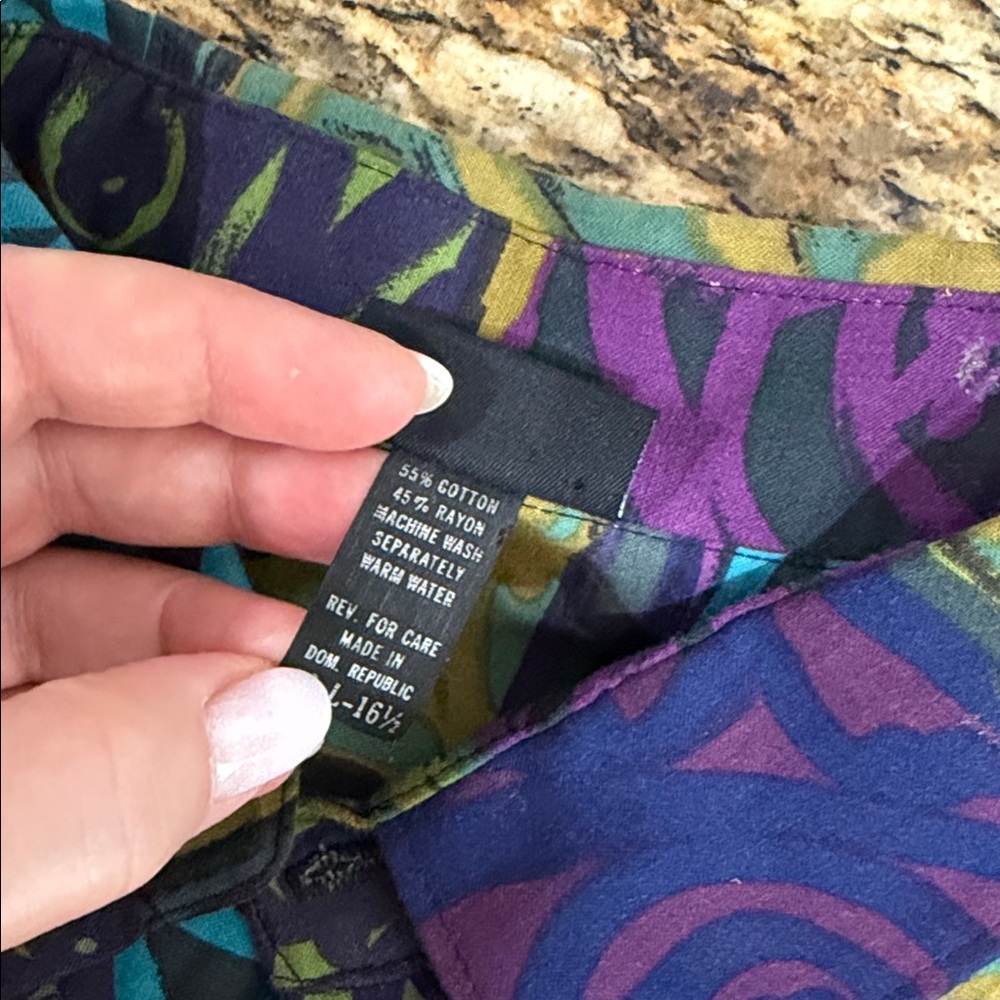 Vintage Kudos Abstract Patchwork Button Down Shir… - image 7